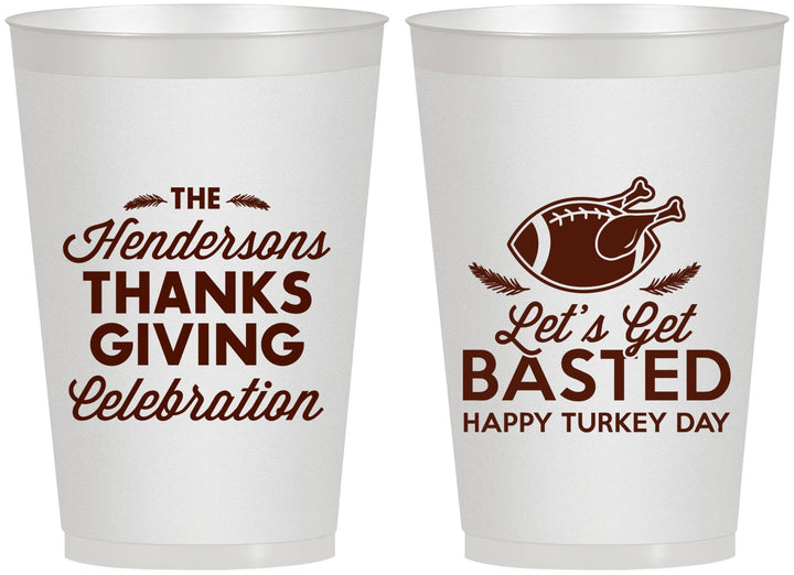 Personalized Thanksgiving 12 oz Frosted Cups - Lets Get Basted | 260003