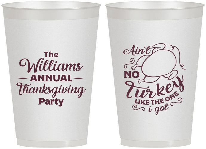 Personalized Thanksgiving 12 oz Frosted Cups - Turkey | 260005