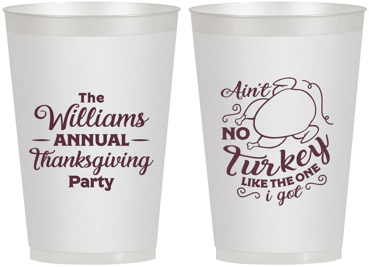 Personalized Thanksgiving 12 oz Frosted Cups - Turkey | 260005