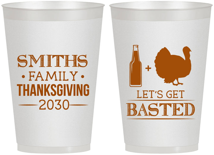 Personalized Thanksgiving 12 oz Frosted Cups - Lets Get Basted | 260008