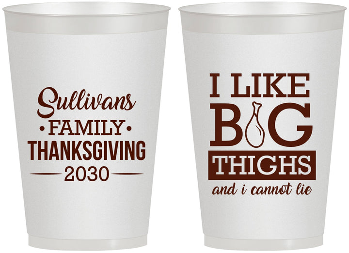 Personalized Thanksgiving 12 oz Frosted Cups - Big Thighs | 260011
