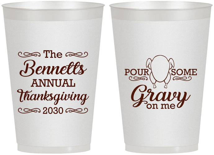 Personalized Thanksgiving 12 oz Frosted Cups - Turkey Gravy | 260015