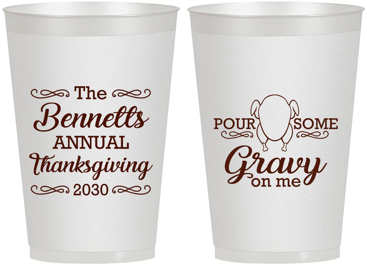 Personalized Thanksgiving 12 oz Frosted Cups - Turkey Gravy | 260015