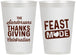 Personalized Thanksgiving 12 oz Frosted Cups - Feast Mode | 260019