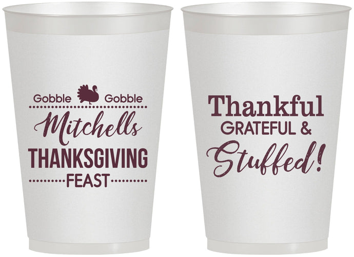 Personalized Thanksgiving 12 oz Frosted Cups - Thankful Stuffed | 260029