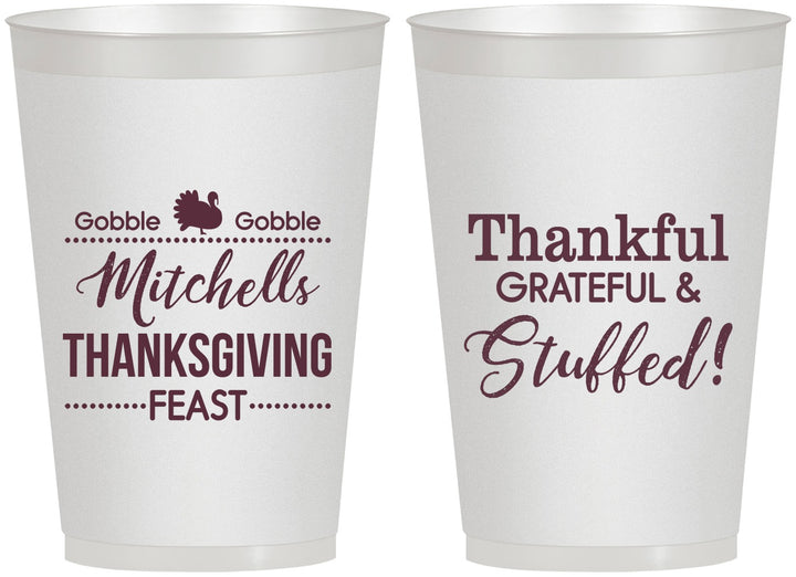 Personalized Thanksgiving 12 oz Frosted Cups - Thankful Stuffed | 260029