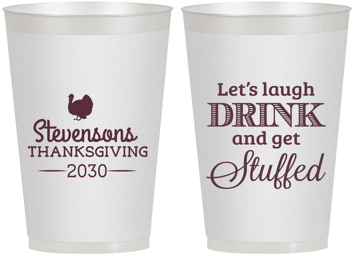Personalized Thanksgiving 12 oz Frosted Cups - Turkey Stuffed | 260037