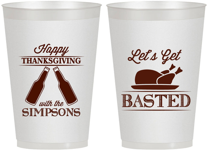 Personalized Thanksgiving 12 oz Frosted Cups - Lets Get Basted | 260039