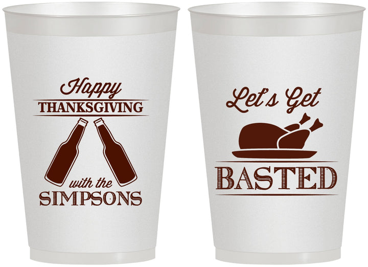 Personalized Thanksgiving 12 oz Frosted Cups - Lets Get Basted | 260039