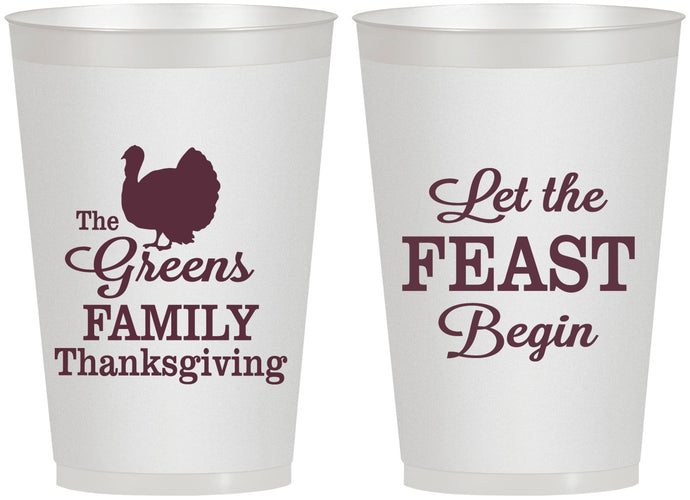 Personalized Thanksgiving 12 oz Frosted Cups - Let The Feast Begin | 260041
