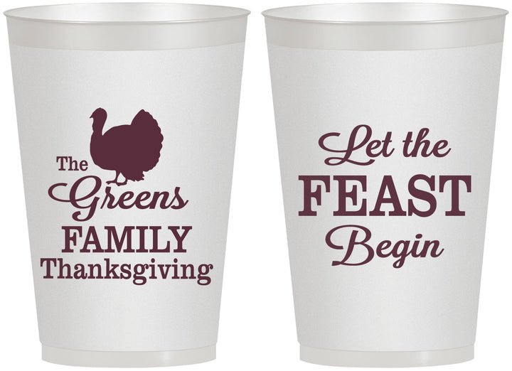 Personalized Thanksgiving 12 oz Frosted Cups - Let The Feast Begin | 260041