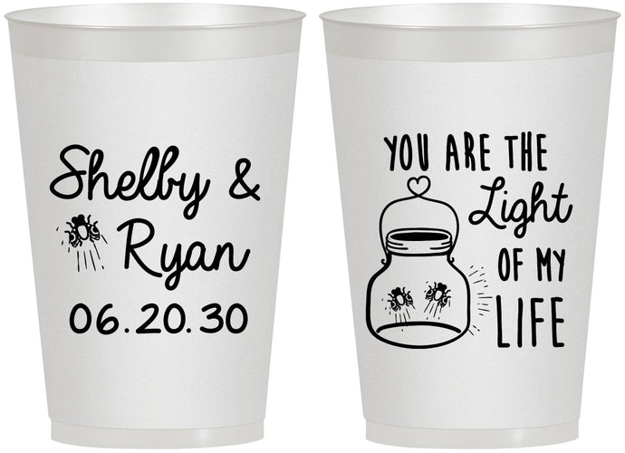 Personalized Wedding 12 oz Frosted Cups - You Are The Light Of My Life | 262