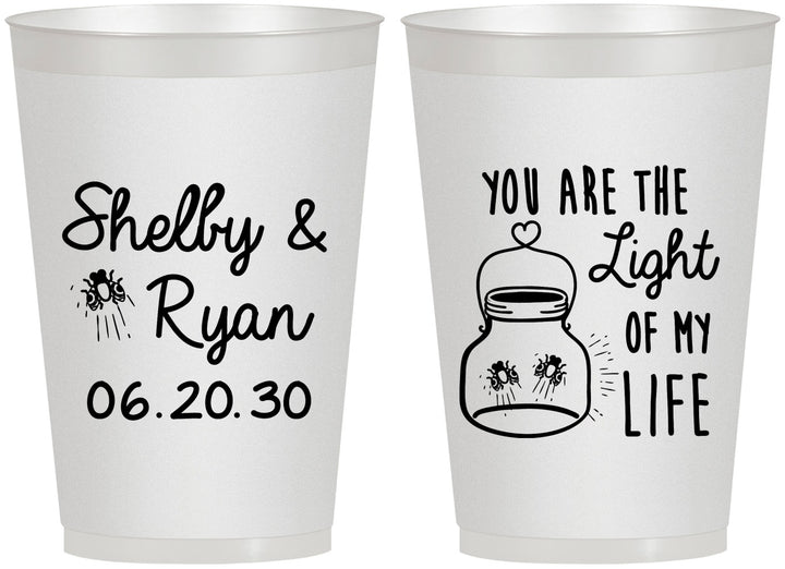 Personalized Wedding 12 oz Frosted Cups - You Are The Light Of My Life | 262