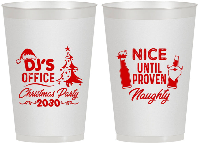 Personalized Christmas 12 oz Frosted Cups - Naughty Or Nice | 280000