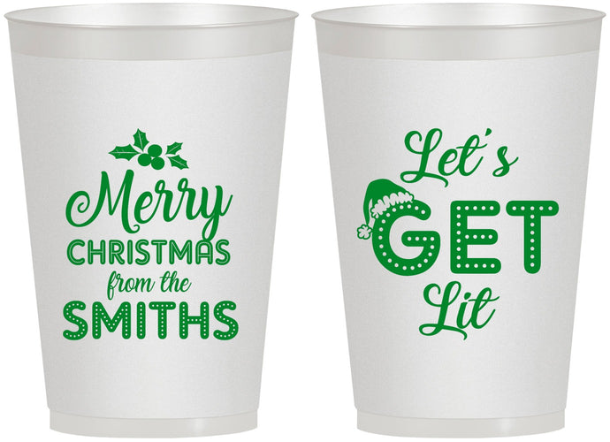 Personalized Christmas 12 oz Frosted Cups - Lets Get Lit | 280001