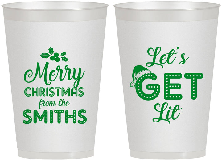 Personalized Christmas 12 oz Frosted Cups - Lets Get Lit | 280001