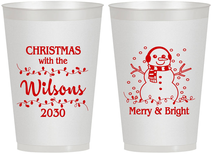 Personalized Christmas 12 oz Frosted Cups - Snowman | 280002