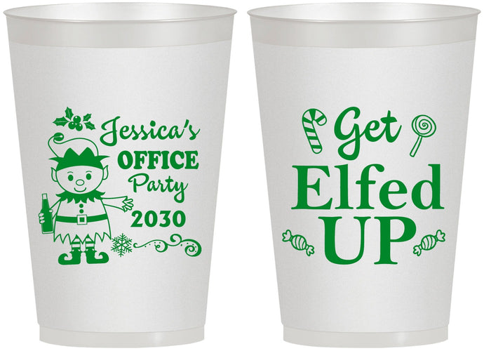Personalized Christmas 12 oz Frosted Cups - Lets Get Elfed Up | 280007