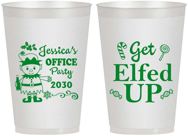 Personalized Christmas 12 oz Frosted Cups - Lets Get Elfed Up | 280007