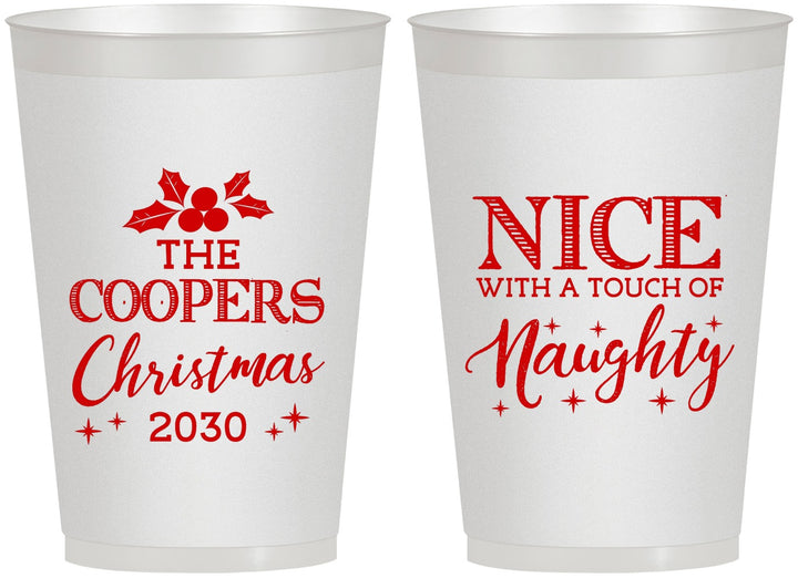Personalized Christmas 12 oz Frosted Cups - Naughty Or Nice | 280008