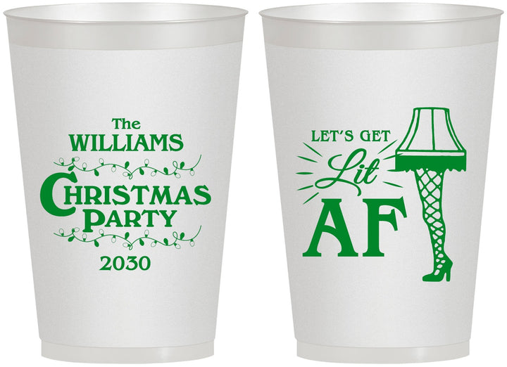 Personalized Christmas 12 oz Frosted Cups - Lit Af | 280011