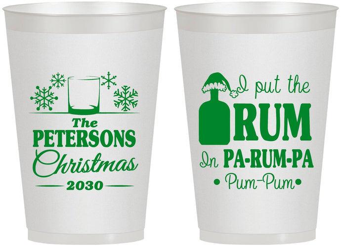 Personalized Christmas 12 oz Frosted Cups - Pa Rum Pa | 280013