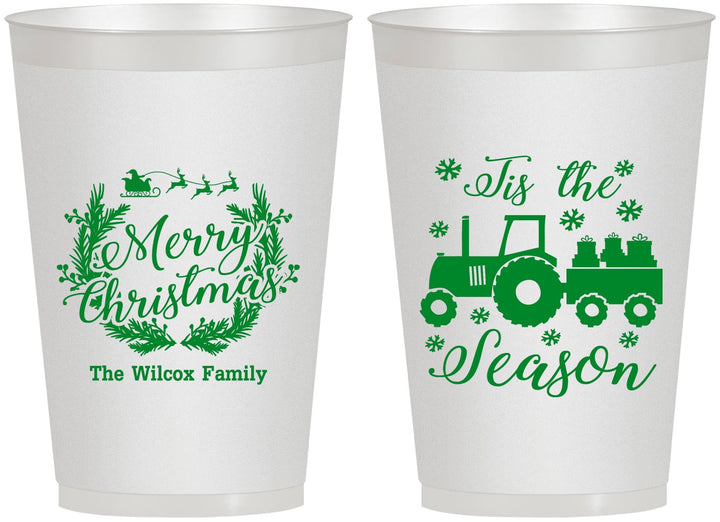 Personalized Christmas 12 oz Frosted Cups - Til The Season | 280019
