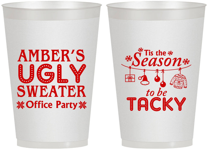 Personalized Christmas 12 oz Frosted Cups - Til The Season To Be Tacky | 280020
