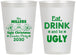 Personalized Christmas 12 oz Frosted Cups - Ugly Sweater | 280023
