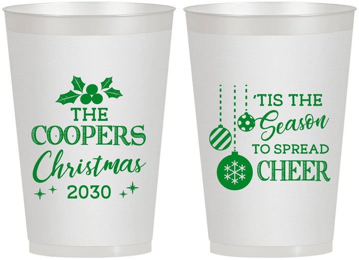Personalized Christmas 12 oz Frosted Cups - Tis The Season | 280027