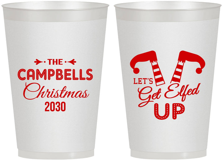 Personalized Christmas 12 oz Frosted Cups - Lets Get Elfed Up | 280036