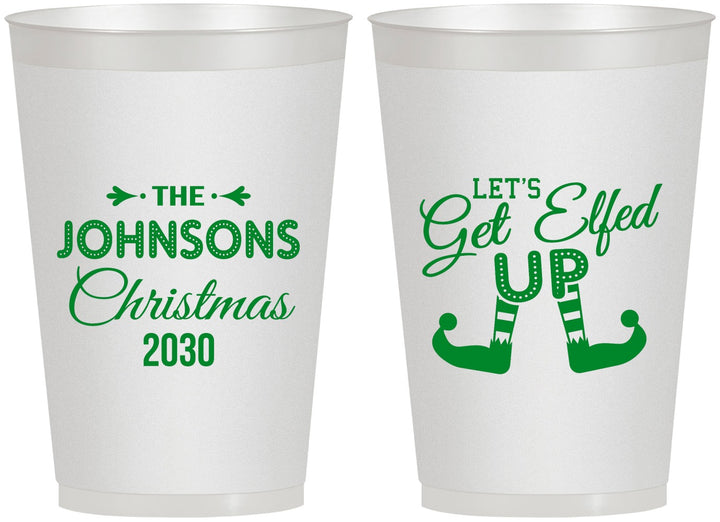 Personalized Christmas 12 oz Frosted Cups - Lets Get Elfed Up | 280037