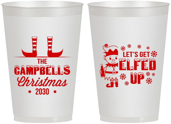 Personalized Christmas 12 oz Frosted Cups - Lets Get Elfed Up | 280038