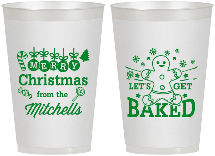 Personalized Christmas 12 oz Frosted Cups - Lets Get Baked | 280039