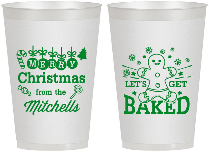 Personalized Christmas 12 oz Frosted Cups - Lets Get Baked | 280039