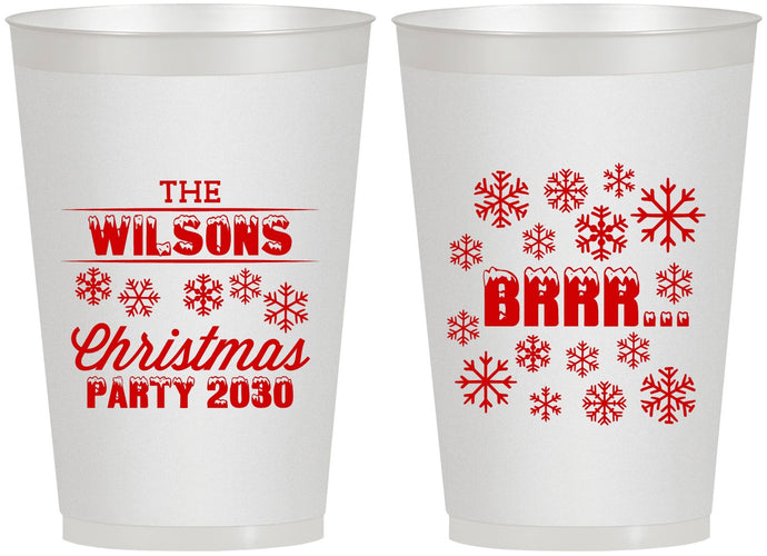 Personalized Christmas 12 oz Frosted Cups - Snowflakes | 280042