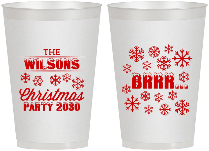 Personalized Christmas 12 oz Frosted Cups - Snowflakes | 280042
