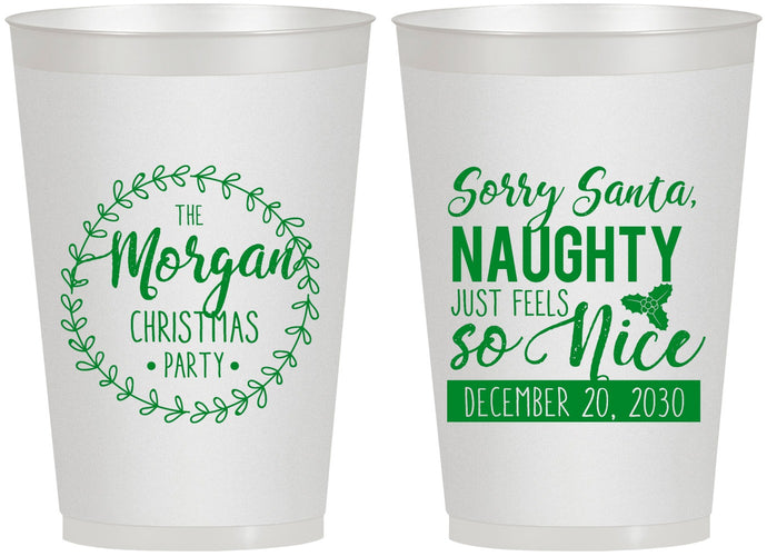 Personalized Christmas 12 oz Frosted Cups - Naughty Or Nice | 280047
