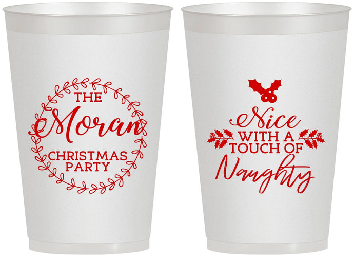 Personalized Christmas 12 oz Frosted Cups - Touch Of Naughty | 280048