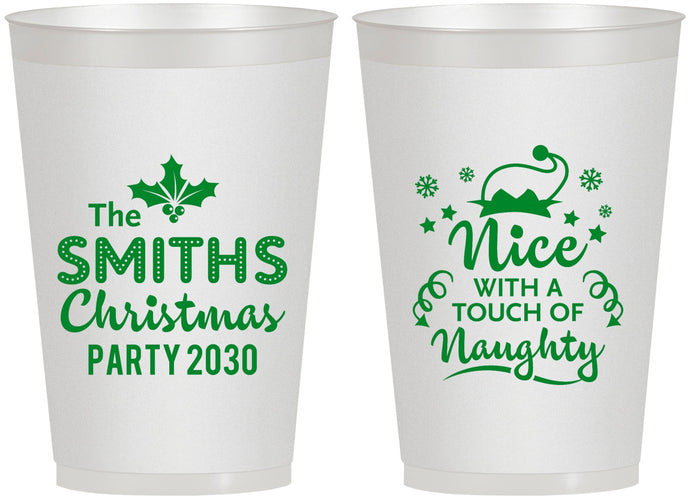Personalized Christmas 12 oz Frosted Cups - Touch Of Naughty | 280049