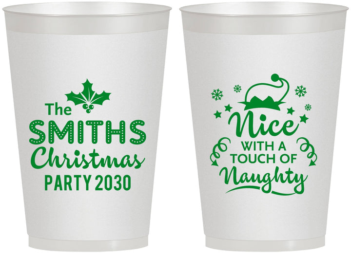 Personalized Christmas 12 oz Frosted Cups - Touch Of Naughty | 280049