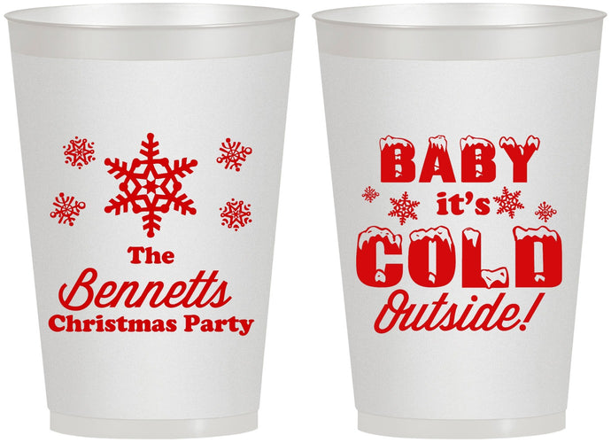 Personalized Christmas 12 oz Frosted Cups - Joy To The World | 280054