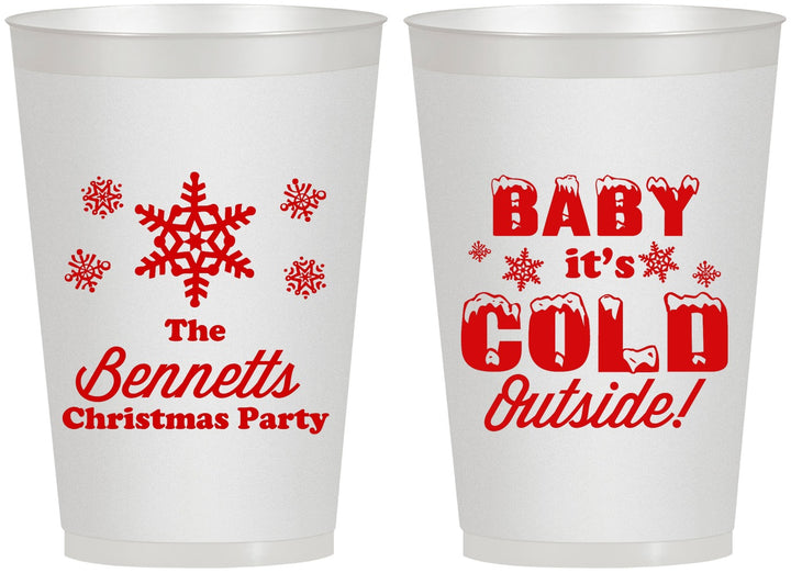 Personalized Christmas 12 oz Frosted Cups - Joy To The World | 280054