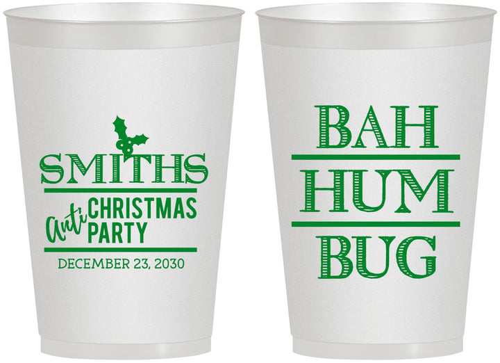 Personalized Christmas 12 oz Frosted Cups - Bah Hum Bug | 280057
