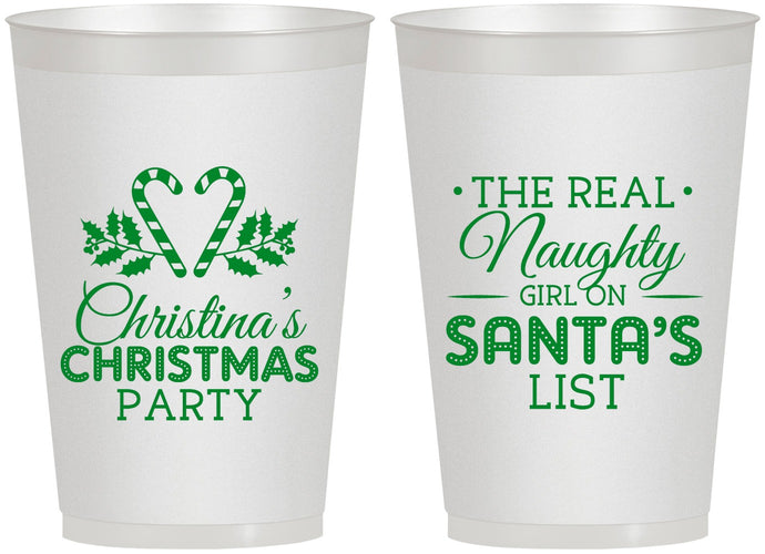 Personalized Christmas 12 oz Frosted Cups - Naughty List | 280059