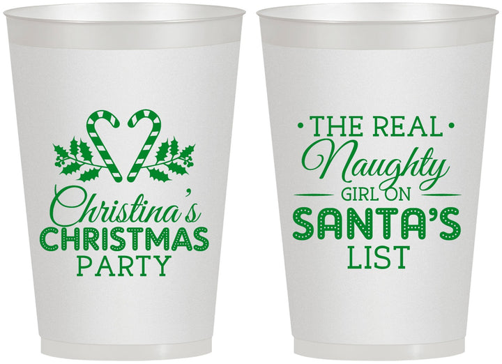 Personalized Christmas 12 oz Frosted Cups - Naughty List | 280059