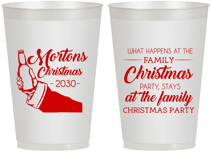 Personalized Christmas 12 oz Frosted Cups - Santa Claus | 280060