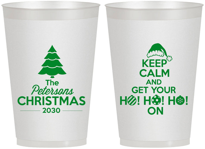 Personalized Christmas 12 oz Frosted Cups - Ho Ho Ho | 280061
