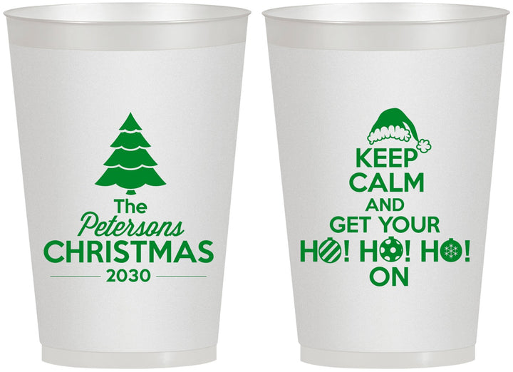 Personalized Christmas 12 oz Frosted Cups - Ho Ho Ho | 280061