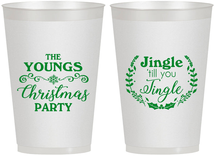 Personalized Christmas 12 oz Frosted Cups - Jingle Til You Jingle | 280063
